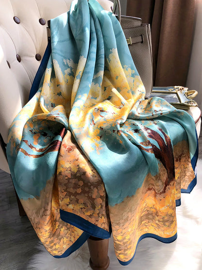 Spring Scarf Women's Luxury Design Scarf Silk Smooth Scarf Soft 85x180cm - B&R African Styles