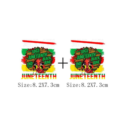 Juneteenth Thermal Sticker For Clothing Iron On Transfer Patch For Women And Men T-Shirt Hoodie DIY Washable Applique On Clothes - B&R African Styles