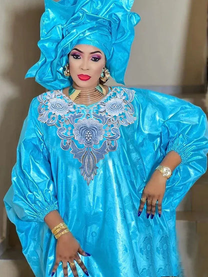 African Bazin Long Dresses For Special Events - B&R African Styles