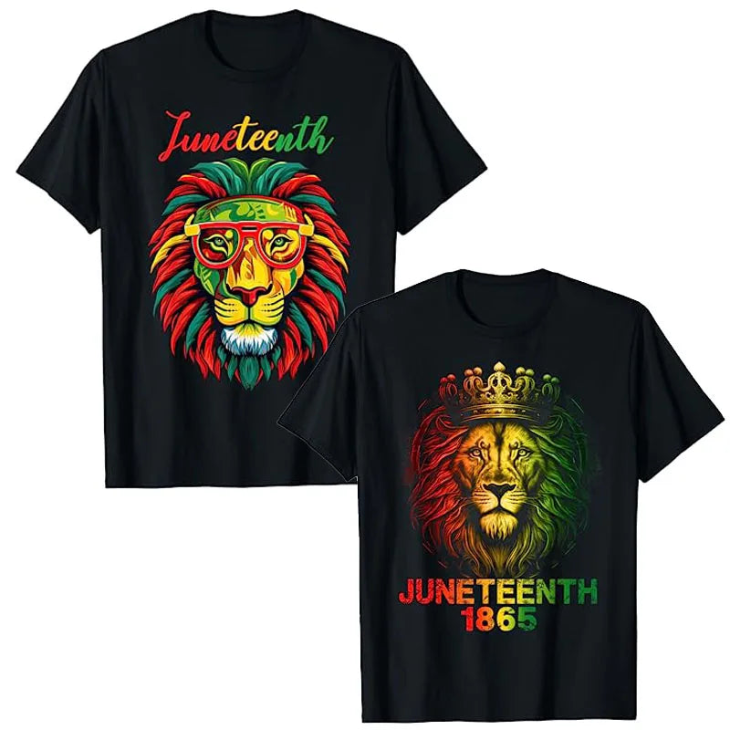 Juneteenth Lion Celebration: African American Freedom T-Shirt for Black History Pride