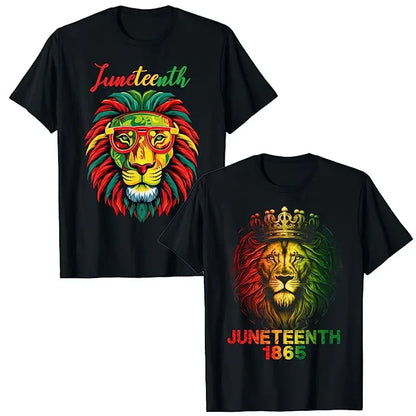 Juneteenth Lion Celebration: African American Freedom T-Shirt for Black History Pride - B&R African Styles