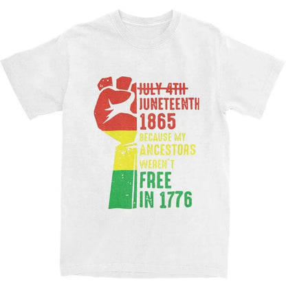 Juneteenth 1865 Men Women T Shirts Black History Apparel Vintage Tees T-Shirts Cotton Gift Idea Clothes - B&R African Styles