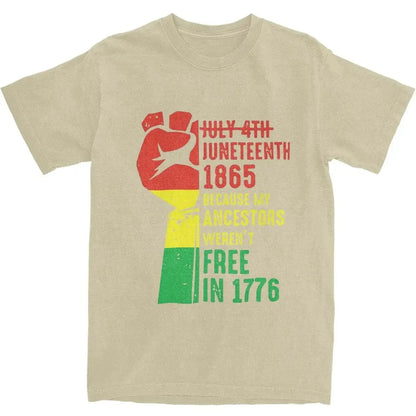 Juneteenth 1865 Men Women T Shirts Black History Apparel Vintage Tees T-Shirts Cotton Gift Idea Clothes - B&R African Styles