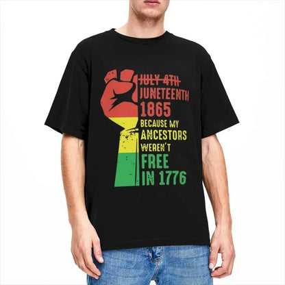 Juneteenth 1865 Men Women T Shirts Black History Apparel Vintage Tees T-Shirts Cotton Gift Idea Clothes - B&R African Styles