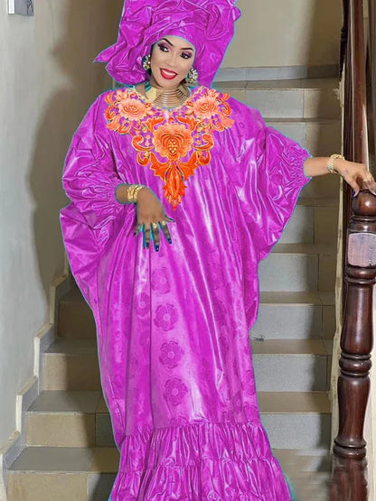 African Bazin Long Dresses For Special Events - B&R African Styles