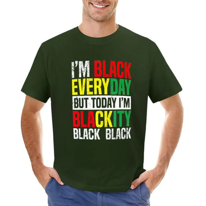 Im Blackity Black African American Men Women Juneteenth T-Shirt Blouse hippie clothes Short sleeve tee funnys Men's t-shirts - B&R African Styles
