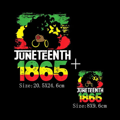 Juneteenth Thermal Sticker For Clothing Iron On Transfer Patch For Women And Men T-Shirt Hoodie DIY Washable Applique On Clothes - B&R African Styles