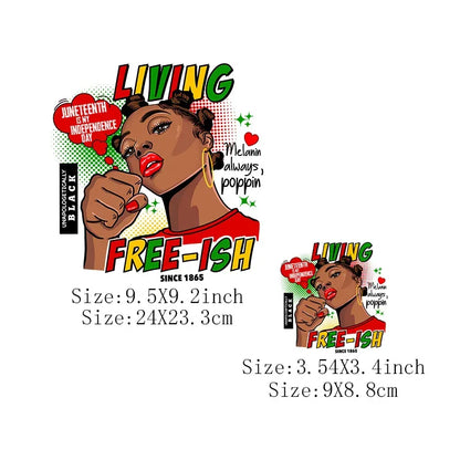 Juneteenth Thermal Sticker For Clothing Iron On Transfer Patch For Women And Men T-Shirt Hoodie DIY Washable Applique On Clothes - B&R African Styles