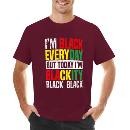 Im Blackity Black African American Men Women Juneteenth T-Shirt Blouse hippie clothes Short sleeve tee funnys Men's t-shirts - B&R African Styles