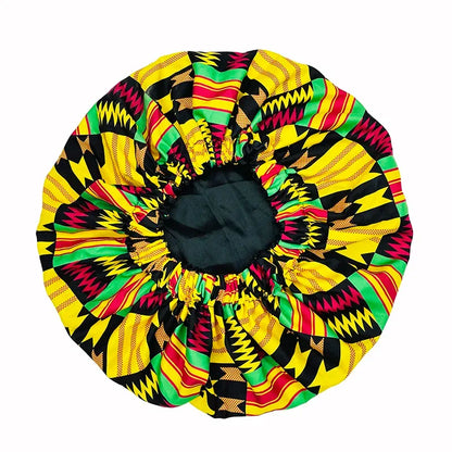 Satin Lined Bonnet Women Big Size Beauty Print Satin Silk Bonnet - B&R African Styles