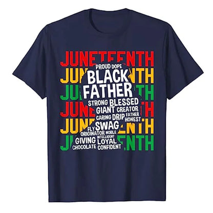 Juneteenth Pride: Stylish Tribute Tee for Proud Black Dads - Elevate Father's Day & Black History with Fashion - B&R African Styles