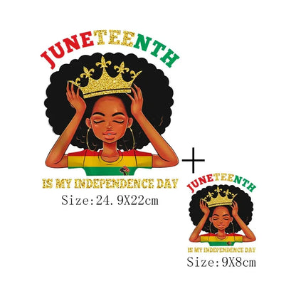 Juneteenth Thermal Sticker For Clothing Iron On Transfer Patch For Women And Men T-Shirt Hoodie DIY Washable Applique On Clothes - B&R African Styles