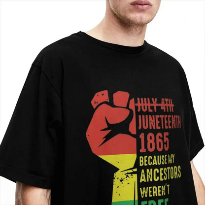 Juneteenth 1865 Men Women T Shirts Black History Apparel Vintage Tees T-Shirts Cotton Gift Idea Clothes - B&R African Styles