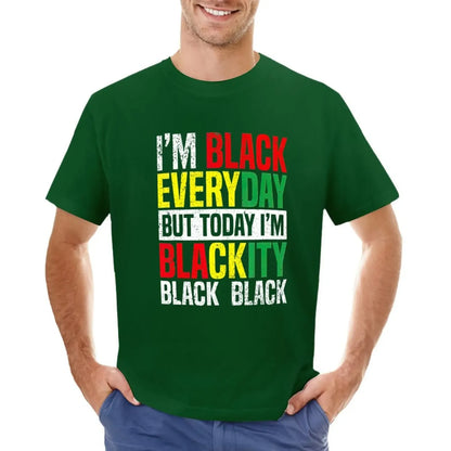 Im Blackity Black African American Men Women Juneteenth T-Shirt Blouse hippie clothes Short sleeve tee funnys Men's t-shirts - B&R African Styles