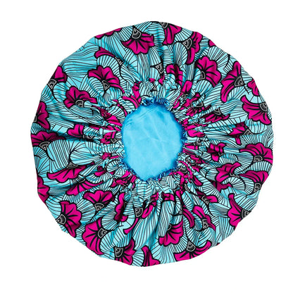 Satin Lined Bonnet Women Big Size Beauty Print Satin Silk Bonnet - B&R African Styles