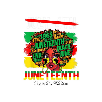 Juneteenth Thermal Sticker For Clothing Iron On Transfer Patch For Women And Men T-Shirt Hoodie DIY Washable Applique On Clothes - B&R African Styles