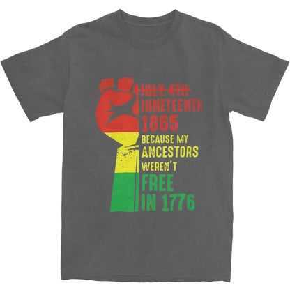 Juneteenth 1865 Men Women T Shirts Black History Apparel Vintage Tees T-Shirts Cotton Gift Idea Clothes - B&R African Styles