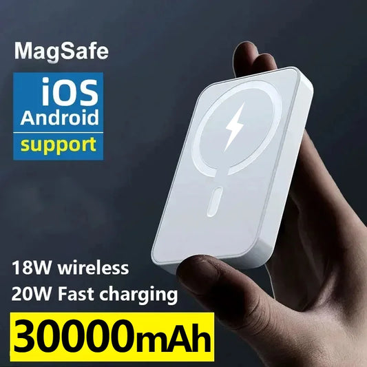 30000mAh Magnetic Wireless Power Bank & Case for iPhone 12-15 Pro Max