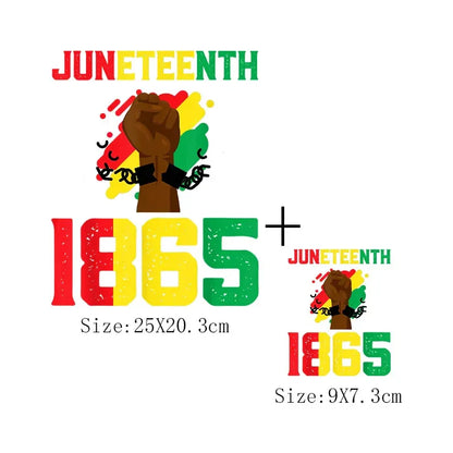 Juneteenth Thermal Sticker For Clothing Iron On Transfer Patch For Women And Men T-Shirt Hoodie DIY Washable Applique On Clothes - B&R African Styles
