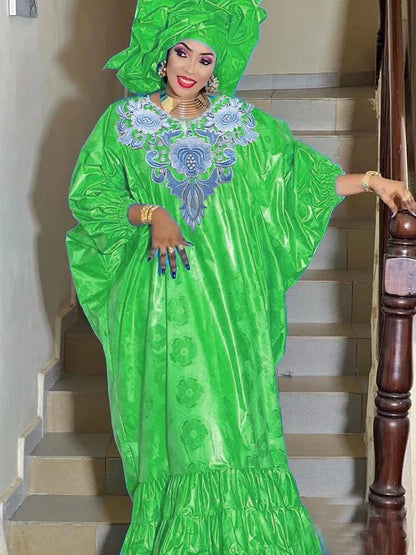African Bazin Long Dresses For Special Events - B&R African Styles