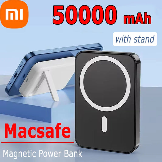 50000mAh Wireless Magnetic Power Bank with Fast Charge & Folding Stand