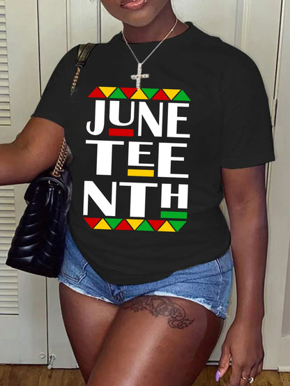 Juneteenth Women's Graphic Tee: Stylish Short Sleeve for Spring & Summer - B&R African Styles