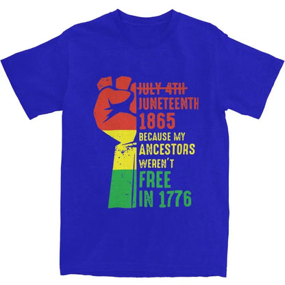 Juneteenth 1865 Men Women T Shirts Black History Apparel Vintage Tees T-Shirts Cotton Gift Idea Clothes - B&R African Styles