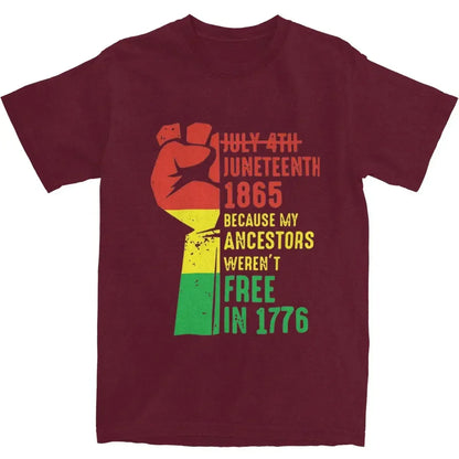Juneteenth 1865 Men Women T Shirts Black History Apparel Vintage Tees T-Shirts Cotton Gift Idea Clothes - B&R African Styles