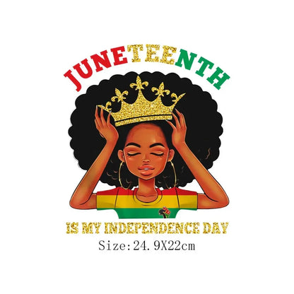 Juneteenth Thermal Sticker For Clothing Iron On Transfer Patch For Women And Men T-Shirt Hoodie DIY Washable Applique On Clothes - B&R African Styles