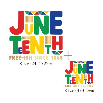 Juneteenth Thermal Sticker For Clothing Iron On Transfer Patch For Women And Men T-Shirt Hoodie DIY Washable Applique On Clothes - B&R African Styles