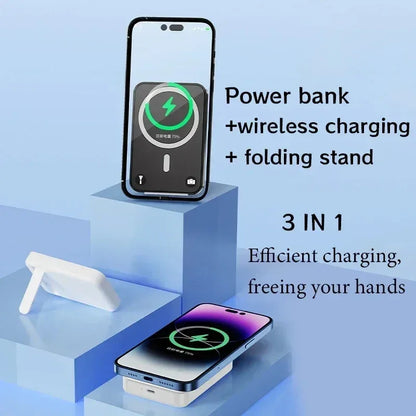 50000mAh Wireless Magnetic Power Bank with Fast Charge & Folding Stand - B&R African Styles