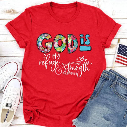 GOD IS Strength Print Women T Shirt Short Sleeve O Neck Loose Women Tshirt Ladies Tee Shirt Tops Clothes Camisetas Mujer - B&R African Styles