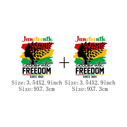 Juneteenth Thermal Sticker For Clothing Iron On Transfer Patch For Women And Men T-Shirt Hoodie DIY Washable Applique On Clothes - B&R African Styles