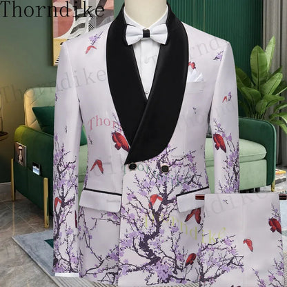 Thorndike Men's Suit Tuxedo 3pcs Slim Fit Blazer - B&R African Styles