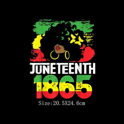 Juneteenth Thermal Sticker For Clothing Iron On Transfer Patch For Women And Men T-Shirt Hoodie DIY Washable Applique On Clothes - B&R African Styles