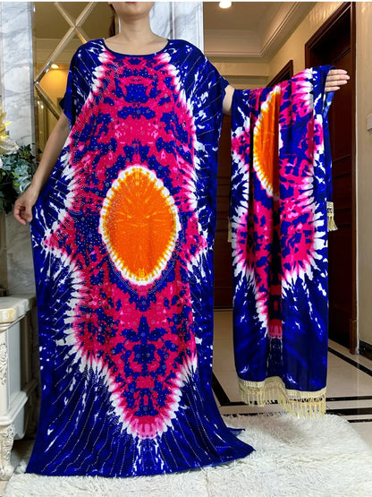 Summer Cotton Kaftan Abaya with Big Scarf – Comfortable & Stylish - B&R African Styles