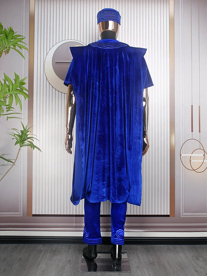Men's High-Quality Embroidery 3 Pcs Set Shirt Pants coat - B&R African Styles