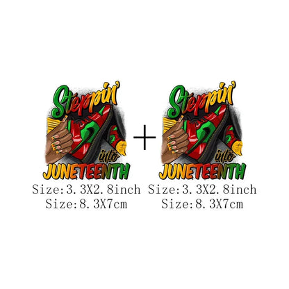 Juneteenth Thermal Sticker For Clothing Iron On Transfer Patch For Women And Men T-Shirt Hoodie DIY Washable Applique On Clothes - B&R African Styles