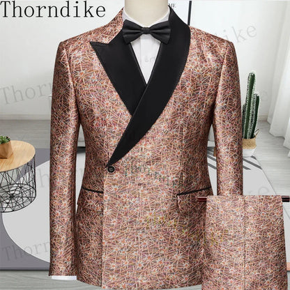 Thorndike Men's Suit Tuxedo 3pcs Slim Fit Blazer - B&R African Styles