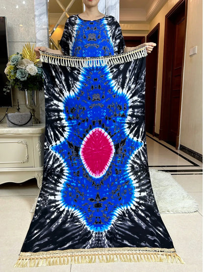 Summer Cotton Kaftan Abaya with Big Scarf – Comfortable & Stylish - B&R African Styles