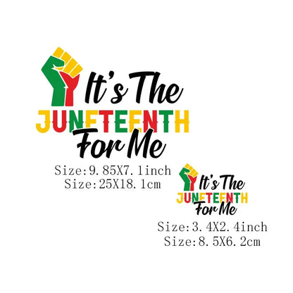 Juneteenth Thermal Sticker For Clothing Iron On Transfer Patch For Women And Men T-Shirt Hoodie DIY Washable Applique On Clothes - B&R African Styles