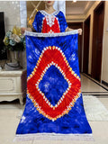2024 African Floral Dashiki Cotton Maxi Dress - Elegant Tie-Dye Abaya