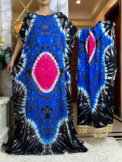Summer Cotton Kaftan Abaya with Big Scarf – Comfortable & Stylish - B&R African Styles