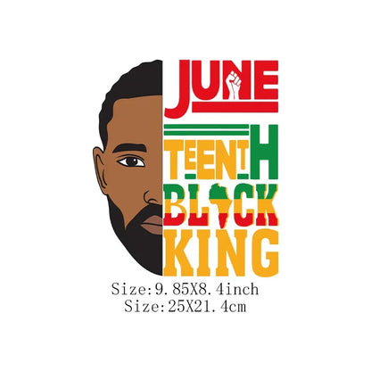 Juneteenth Thermal Sticker For Clothing Iron On Transfer Patch For Women And Men T-Shirt Hoodie DIY Washable Applique On Clothes - B&R African Styles