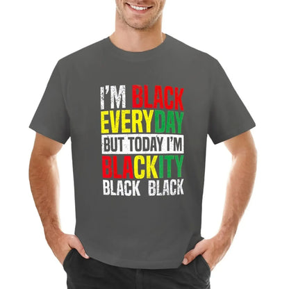 Im Blackity Black African American Men Women Juneteenth T-Shirt Blouse hippie clothes Short sleeve tee funnys Men's t-shirts - B&R African Styles