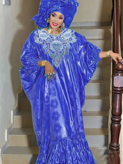African Bazin Long Dresses For Special Events - B&R African Styles