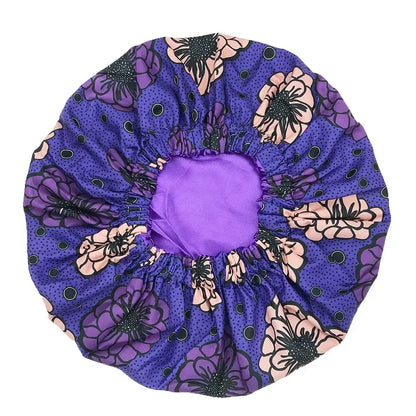 Satin Lined Bonnet Women Big Size Beauty Print Satin Silk Bonnet - B&R African Styles