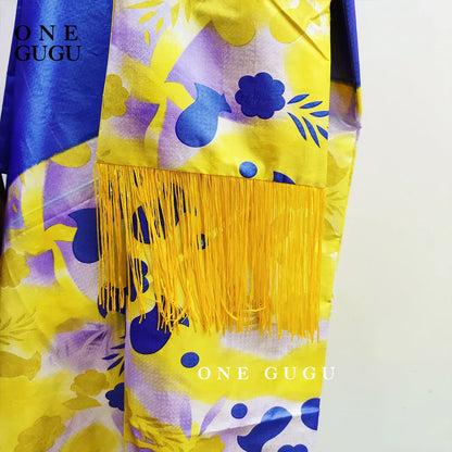 Premium Bazin Riche Boubou with Tassel Shawl - B&R African Styles