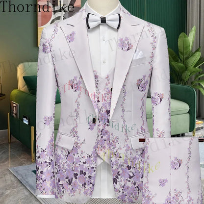 Thorndike Men's Suit Tuxedo 3pcs Slim Fit Blazer - B&R African Styles