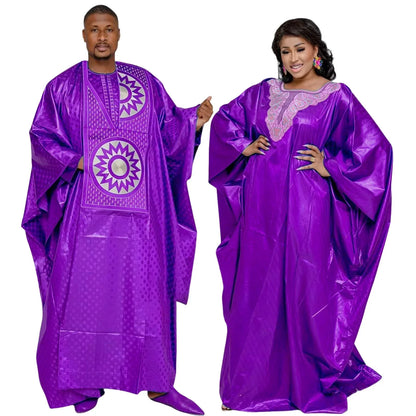 African Clothes For Couples Traditional Bazin Embroidery - B&R African Styles